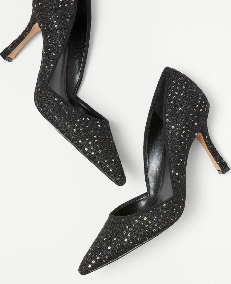 Sequin Tweed Azra Pumps