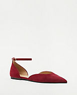 Ankle Strap Pointy Toe Suede Flats carousel Product Image 1