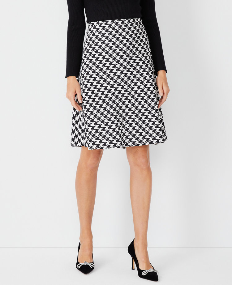 Houndstooth Bias Slip Skirt