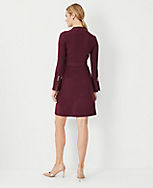 Crystal Button Cuff Ribbed Flare Sweater Dress carousel Product Image 2