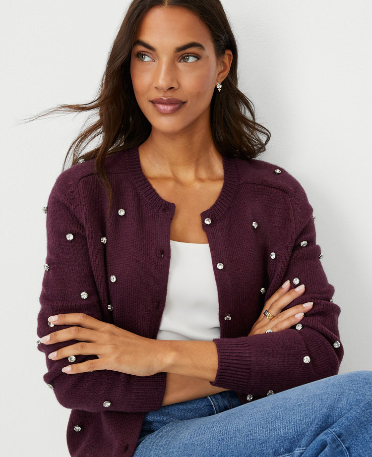 Torrance Rhinestone Trim Cardigan – ASTR The Label