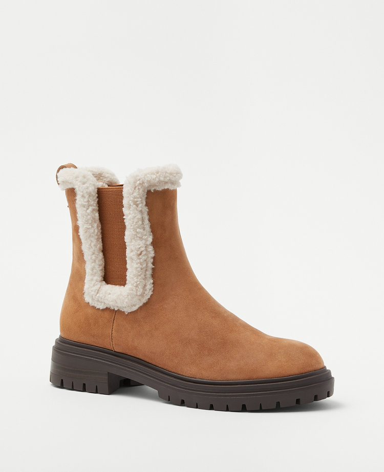 shearling booties