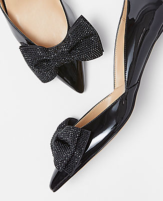 Crystal Bow D'Orsay Patent Pumps