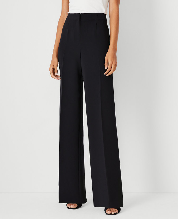 Wide Leg Crepe Trousers