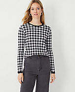 Petite Shimmer Houndstooth Jacquard Sweater carousel Product Image 1