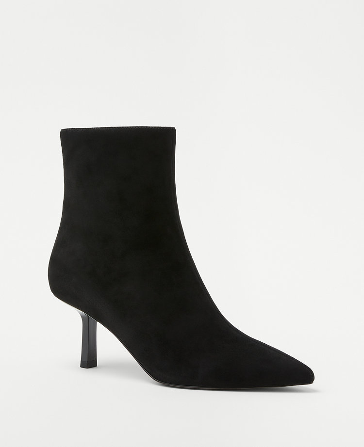 Black suede hotsell booties high heel