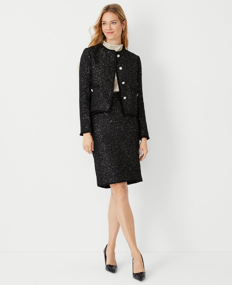 Tweed hotsell skirt black