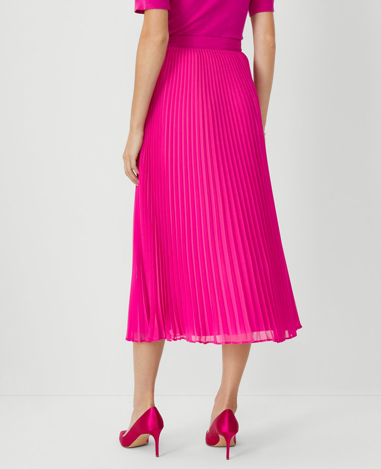 Pink pleated skirt clearance petite