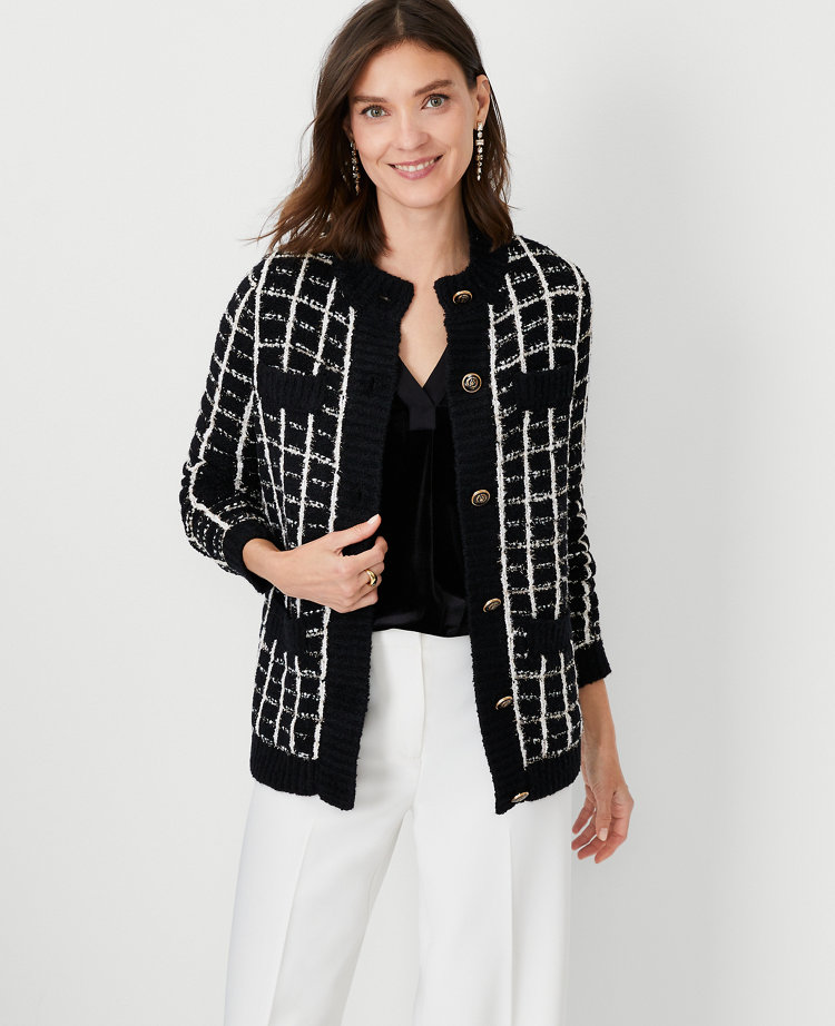 Petite Shimmer Plaid Lady Jacket