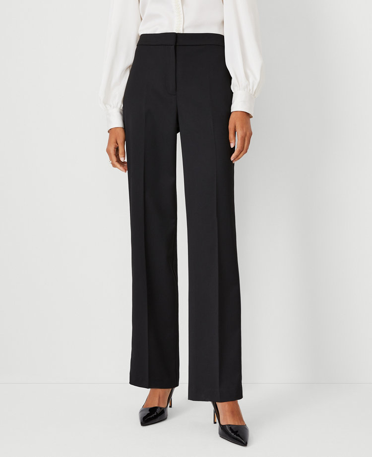 The High Rise Side Zip Flare Ankle Pant in Sateen - Curvy Fit