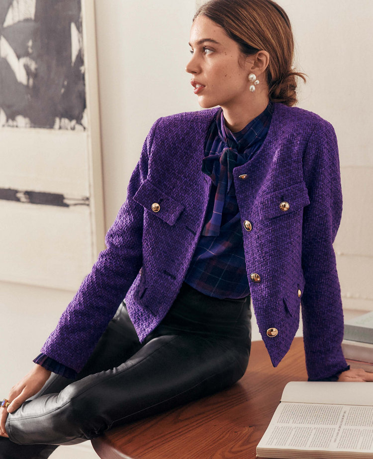 Lavender cropped jacket hotsell