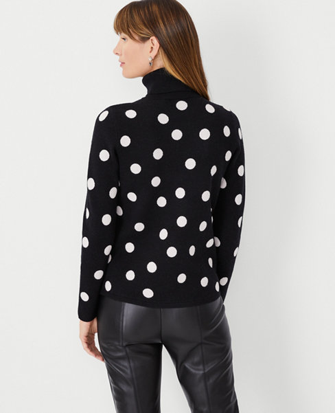 Winter Dots Jacquard Turtleneck Sweater