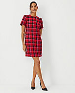 Petite Shimmer Houndstooth Tweed Shift Dress carousel Product Image 1