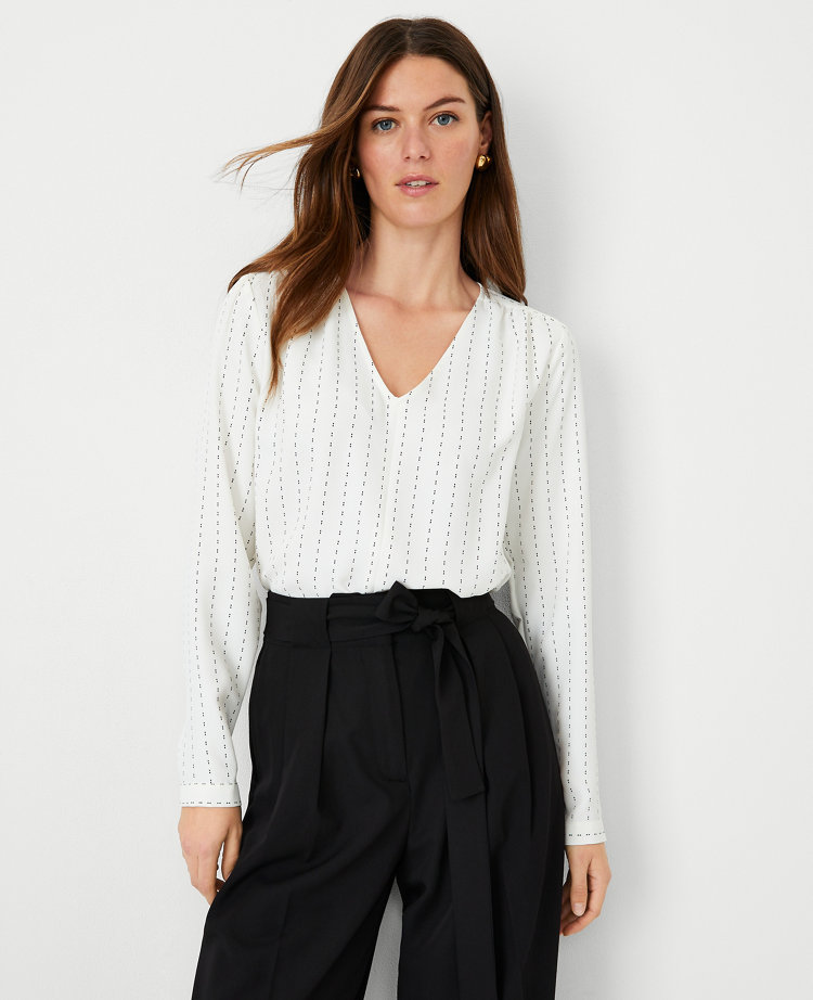 banded waist woven blouse