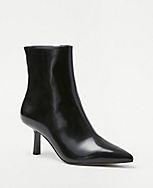 Sculptural Heel Box Leather Booties carousel Product Image 1