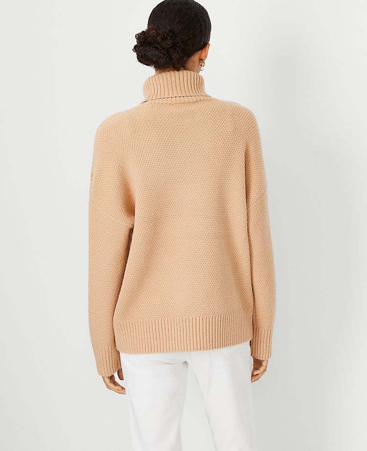 Mixed Cable Turtleneck Sweater