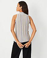 Petite Shimmer Stripe Halter Sweater carousel Product Image 2