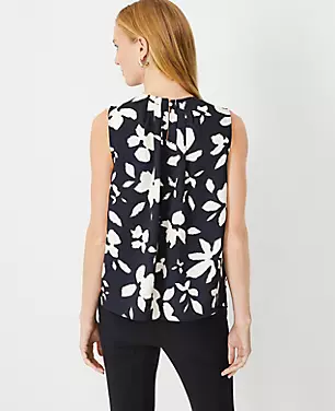 Floral Pleat Neck Top carousel Product Image 2