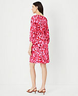 Floral Puff Sleeve Belted Shift Dress carousel Product Image 2