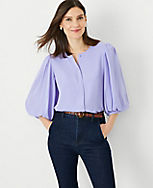 Pleated Puff Sleeve Top carousel Product Image 3
