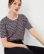 Petite Houndstooth Sweater Tee carousel Product Image 3