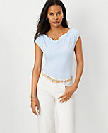 Draped Cowl Neck Top carousel Product Image 1