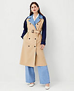 Colorblock Oversized Trench Coat carousel Product Image 1