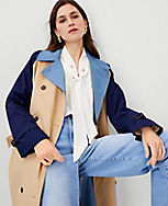 Colorblock Oversized Trench Coat carousel Product Image 3