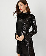 Petite Sequin Bell Sleeve Shift Dress carousel Product Image 3
