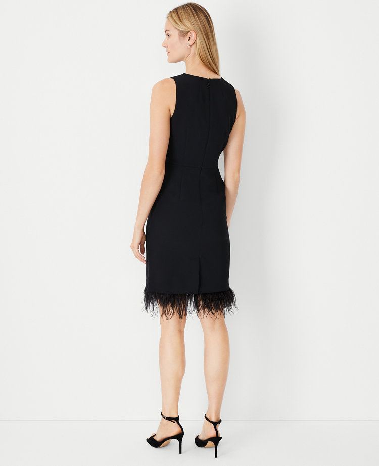 Petite Feather Hem Sheath Dress