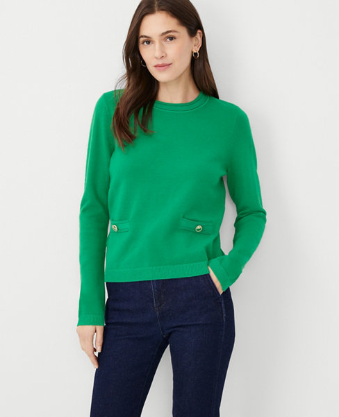Button Trim Sweater
