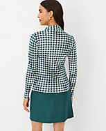 Houndstooth Long Sleeve Turtleneck Top carousel Product Image 2