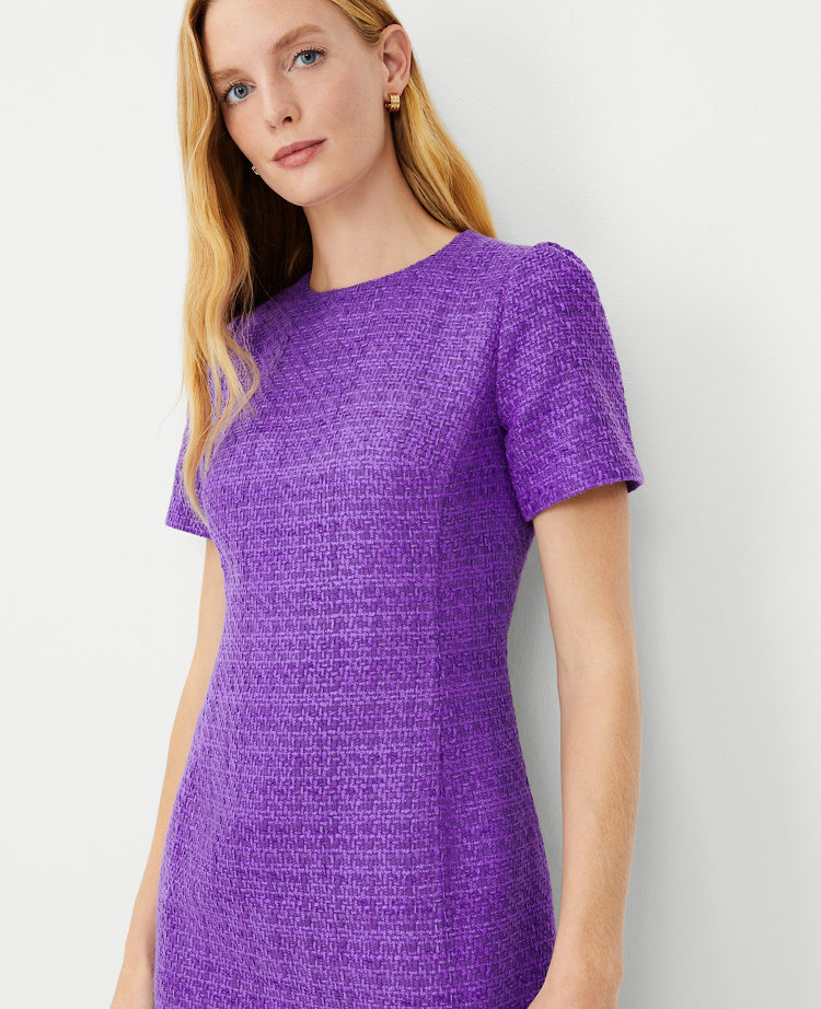 Purple tweed dress best sale