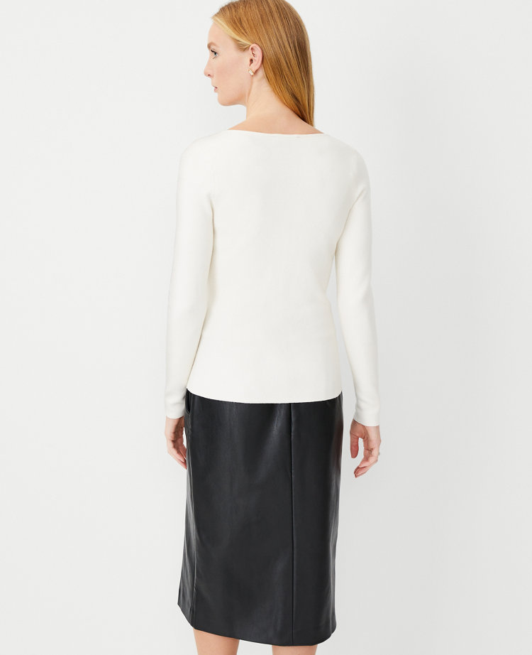 Sweetheart neckline clearance sweater