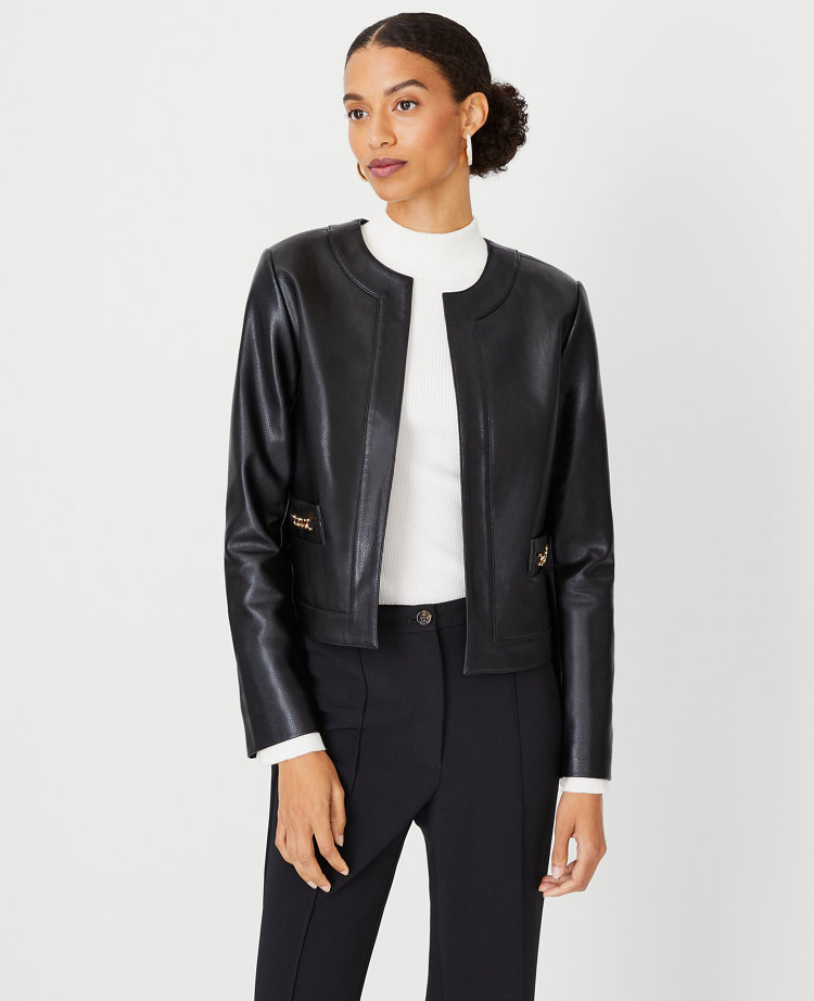 Petite vegan leather jacket best sale