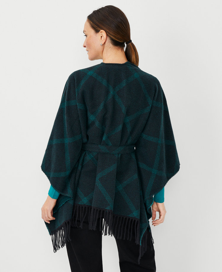 Windowpane Wrap Poncho