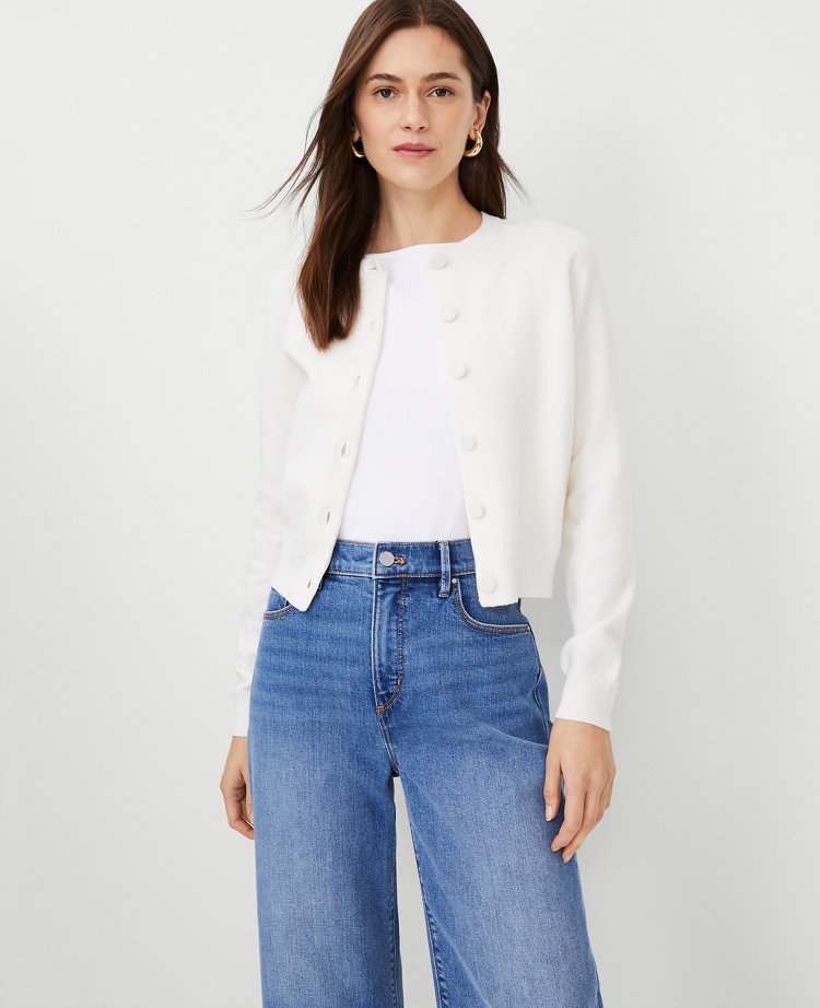 Raglan Sleeve Wedge Cropped Cardigan