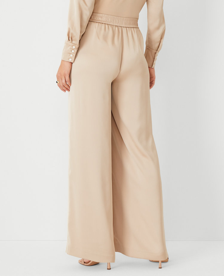 Petite Wide-Leg Silk Pant