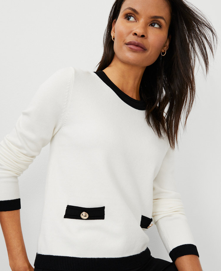 Button Trim Sweater