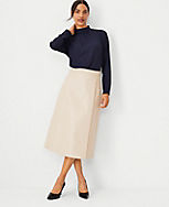 Pebbled Faux Leather Wrap Midi Skirt carousel Product Image 1