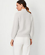 Petite Pearlized Relaxed Mock Neck Cable Sweater carousel Product Image 2