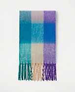 Colorful Plaid Fuzzy Scarf carousel Product Image 2