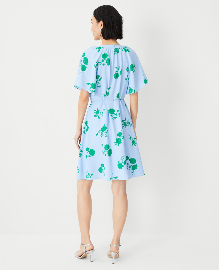 Slim waist with broken flower hanging neck square neck dress  3216 main image 1