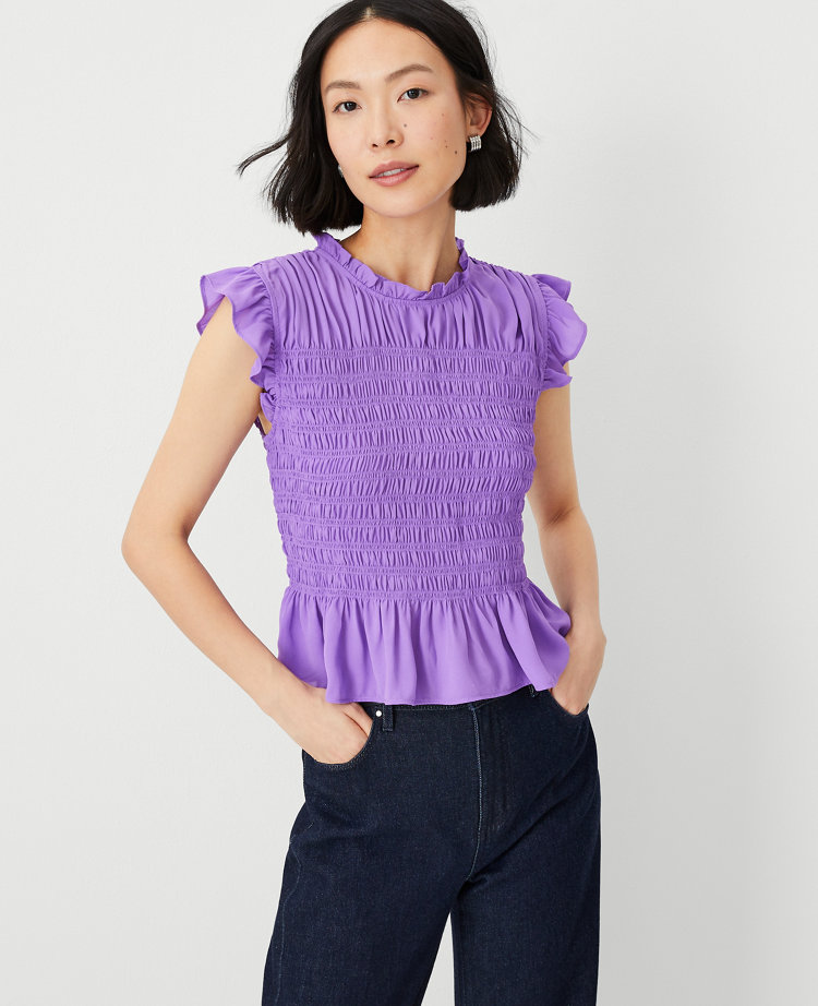 Ric Rac Flounce Linen Blend Tank Top