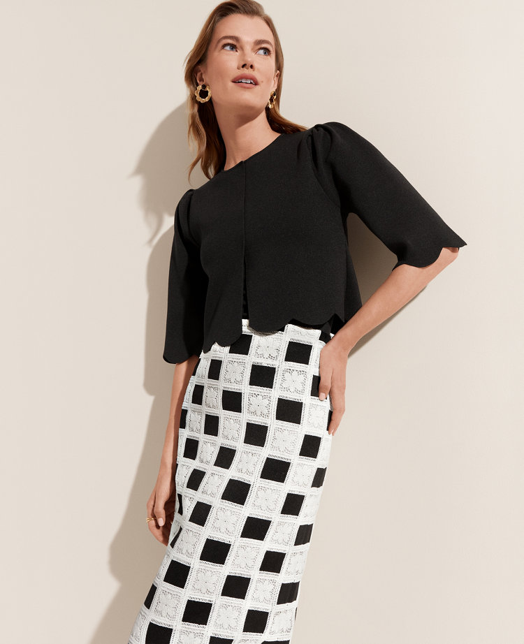 Crochet houndstooth skirt hotsell