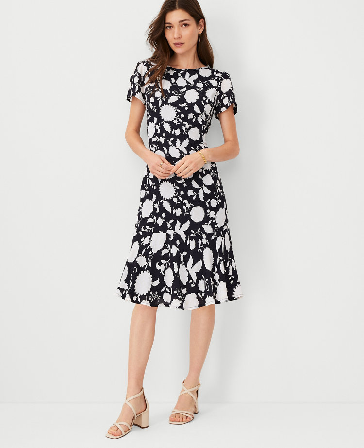 Ann Taylor Floral Flounce Dress