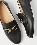Chain Bit Leather Loafers carousel Product Image 1