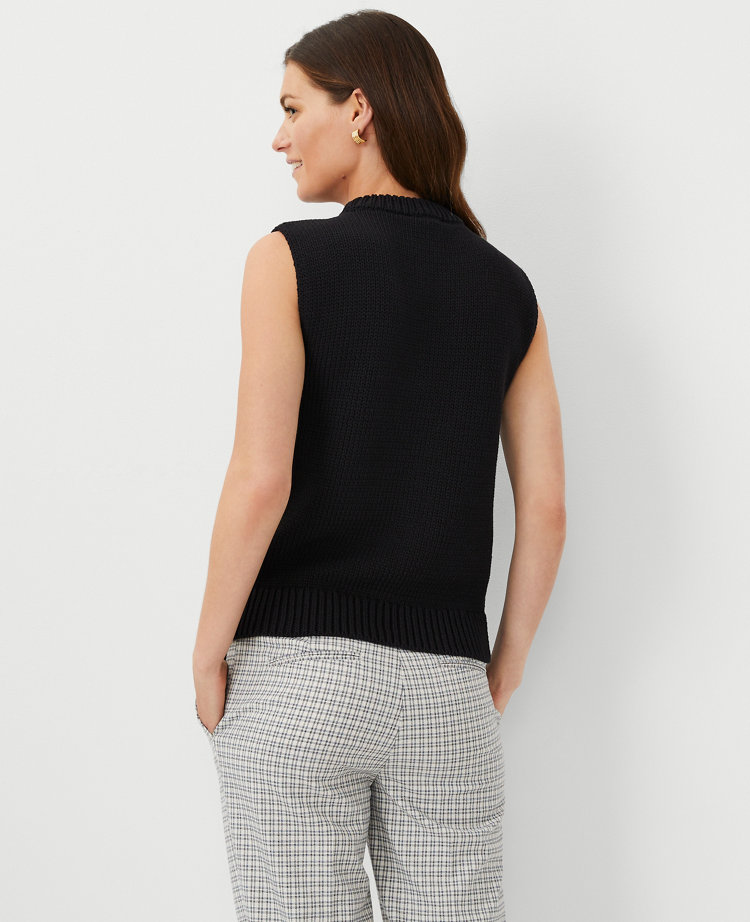 Ann Taylor Textured Sweater Shell Top Women's