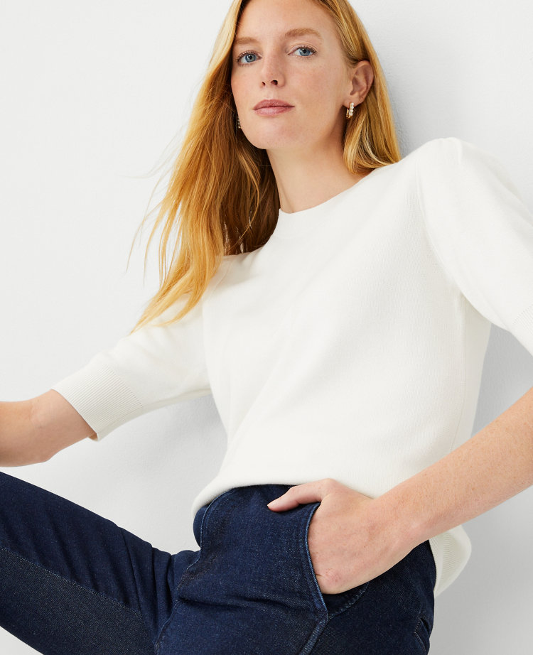 White sweater clearance blouse