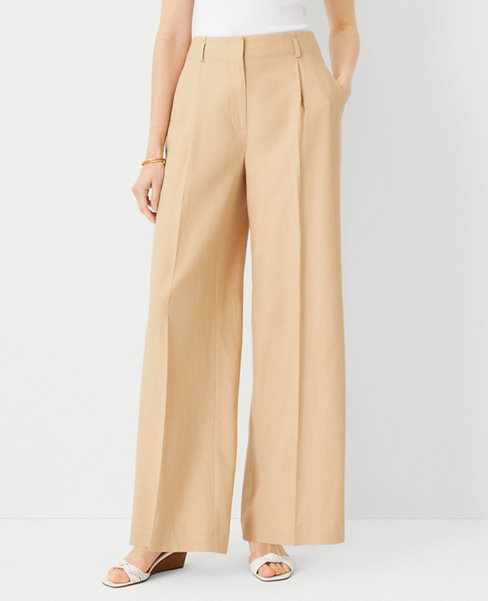 The Single Pleated Wide Leg Pant in Texture carousel Product Image 2
